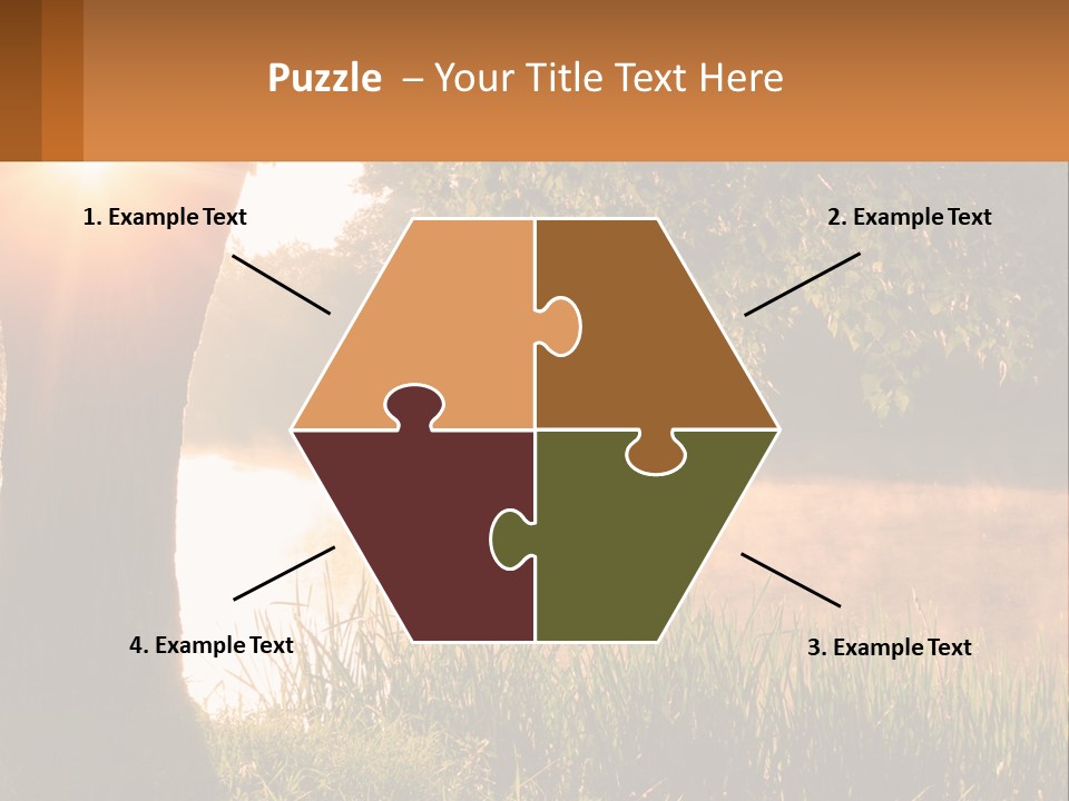 The Sun Shines Through The Trees Over The Water PowerPoint Template