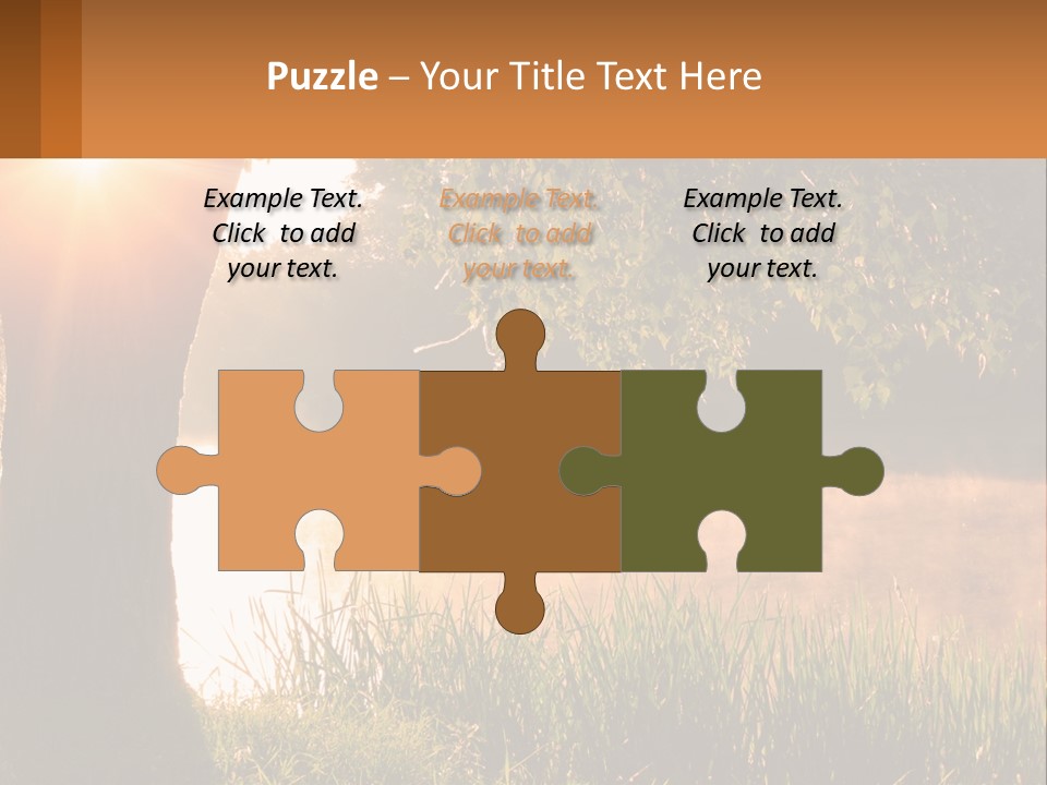 The Sun Shines Through The Trees Over The Water PowerPoint Template