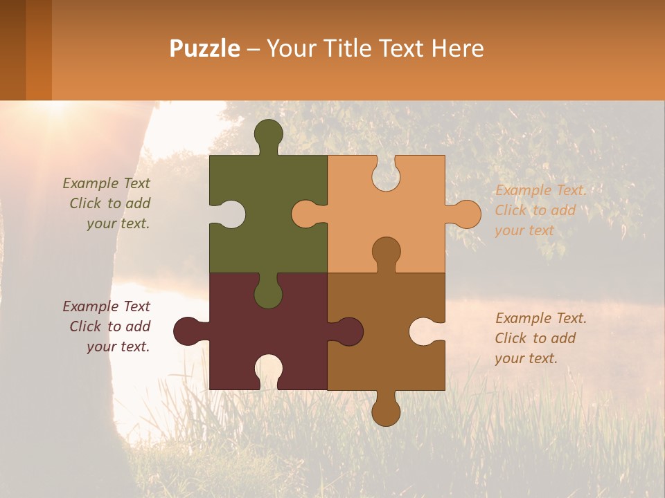 The Sun Shines Through The Trees Over The Water PowerPoint Template