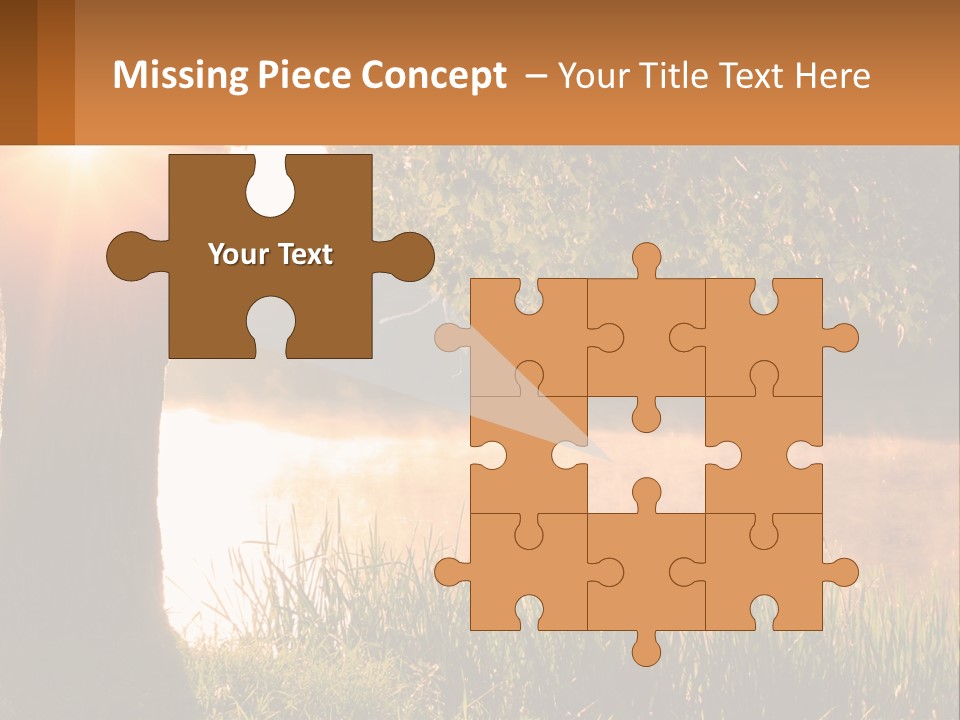 The Sun Shines Through The Trees Over The Water PowerPoint Template