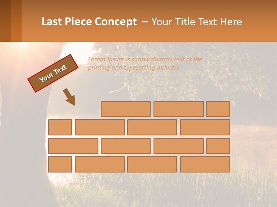 The Sun Shines Through The Trees Over The Water PowerPoint Template