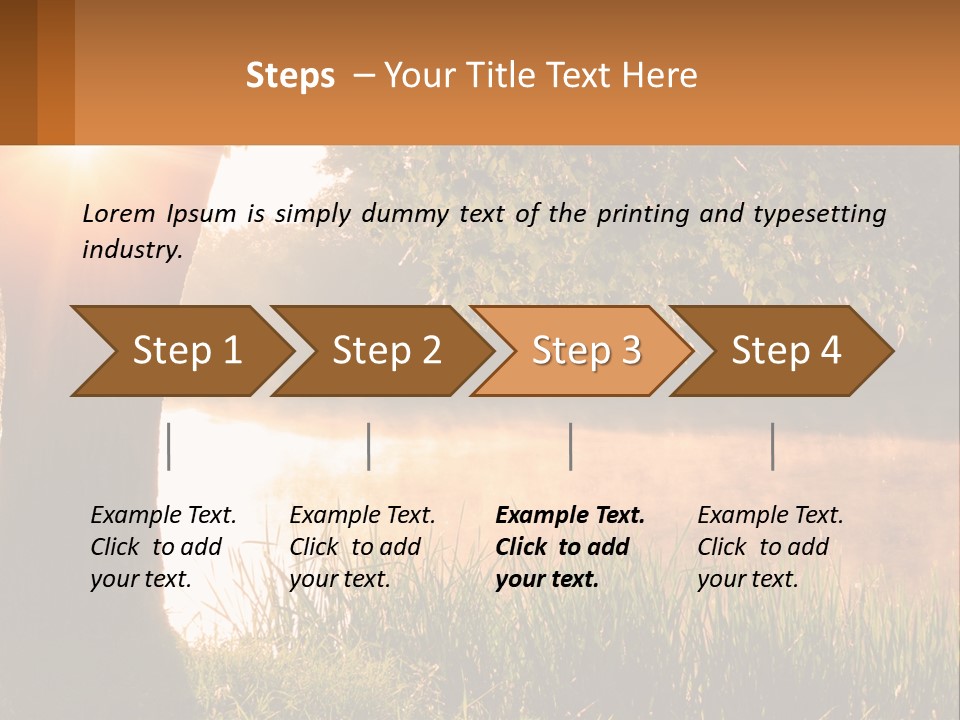 The Sun Shines Through The Trees Over The Water PowerPoint Template