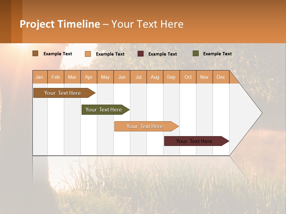 The Sun Shines Through The Trees Over The Water PowerPoint Template