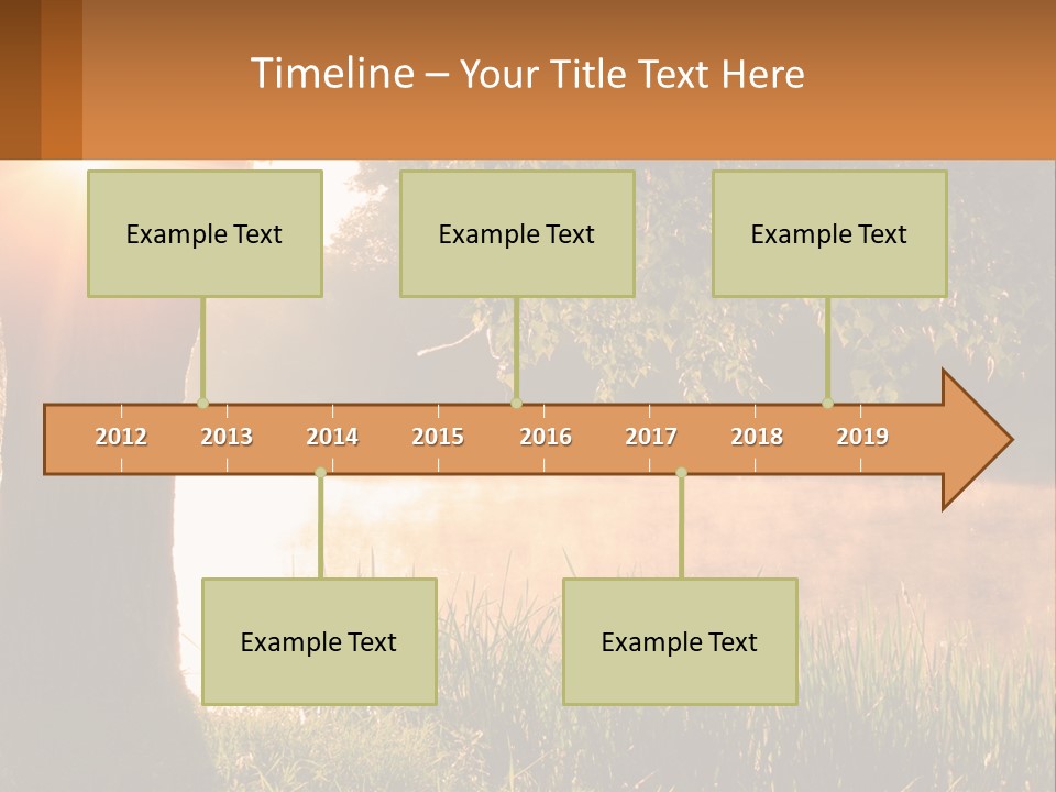 The Sun Shines Through The Trees Over The Water PowerPoint Template