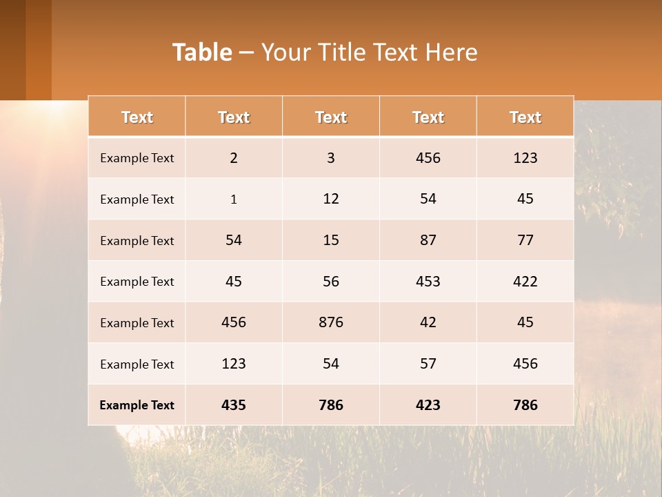 The Sun Shines Through The Trees Over The Water PowerPoint Template