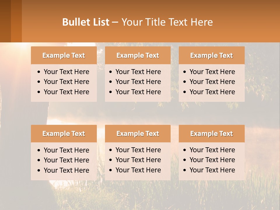 The Sun Shines Through The Trees Over The Water PowerPoint Template