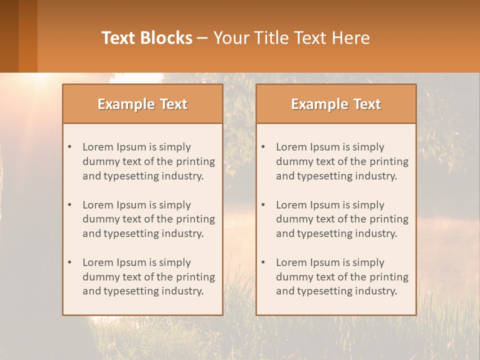 The Sun Shines Through The Trees Over The Water PowerPoint Template
