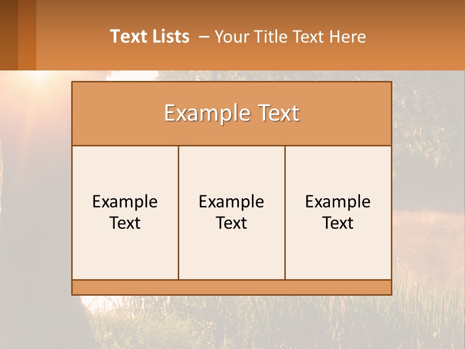 The Sun Shines Through The Trees Over The Water PowerPoint Template