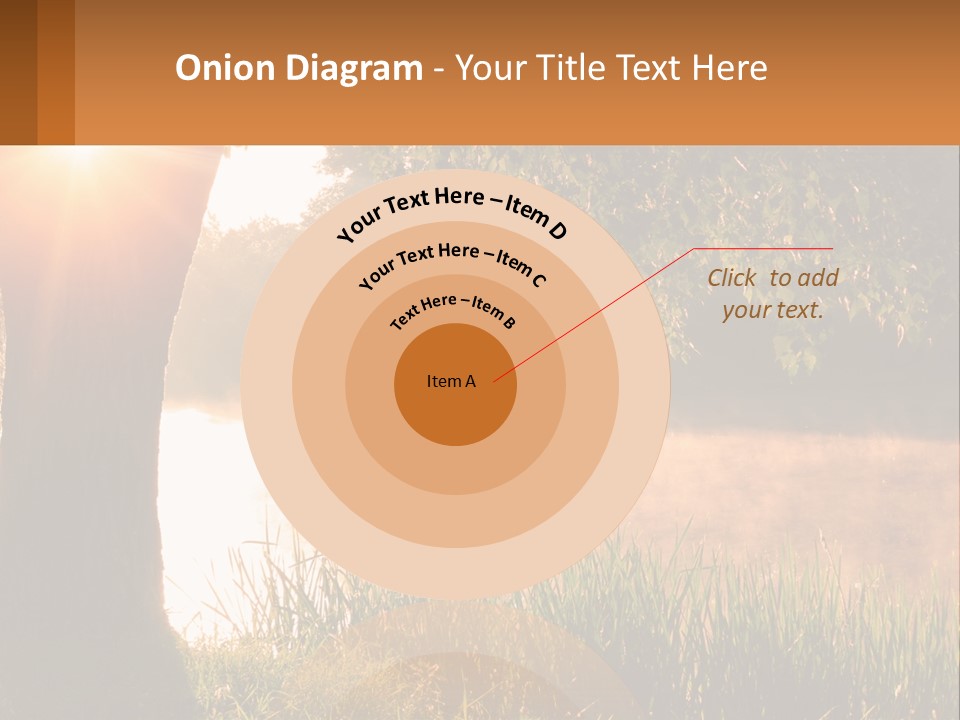 The Sun Shines Through The Trees Over The Water PowerPoint Template