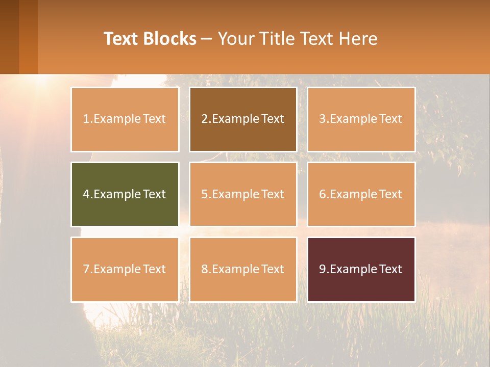 The Sun Shines Through The Trees Over The Water PowerPoint Template