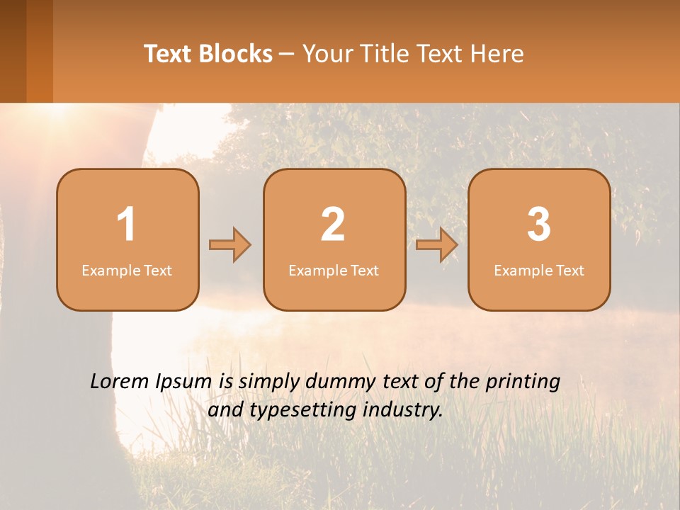 The Sun Shines Through The Trees Over The Water PowerPoint Template