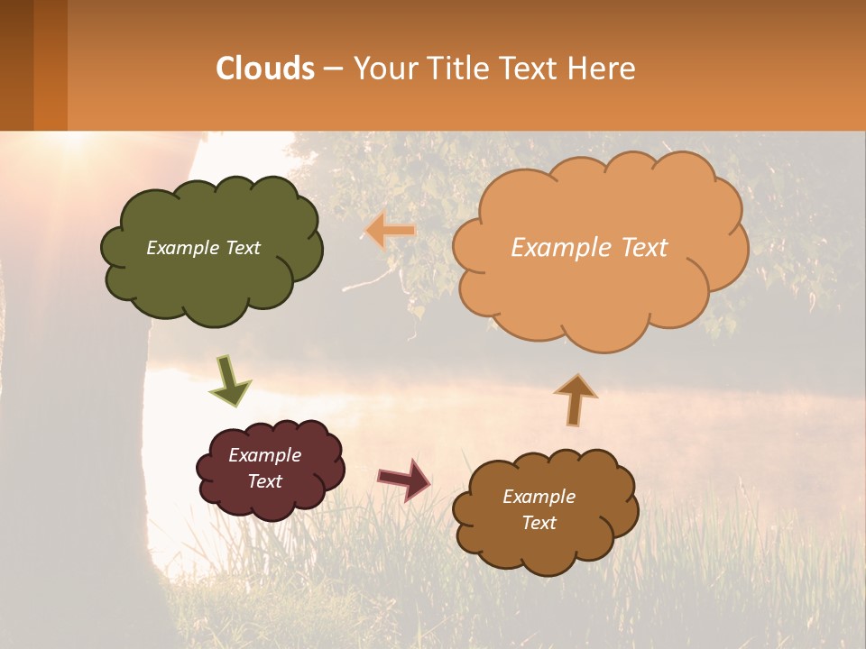 The Sun Shines Through The Trees Over The Water PowerPoint Template