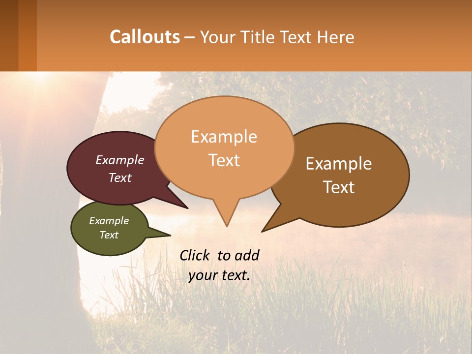 The Sun Shines Through The Trees Over The Water PowerPoint Template