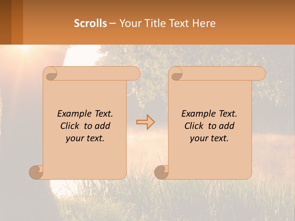 The Sun Shines Through The Trees Over The Water PowerPoint Template