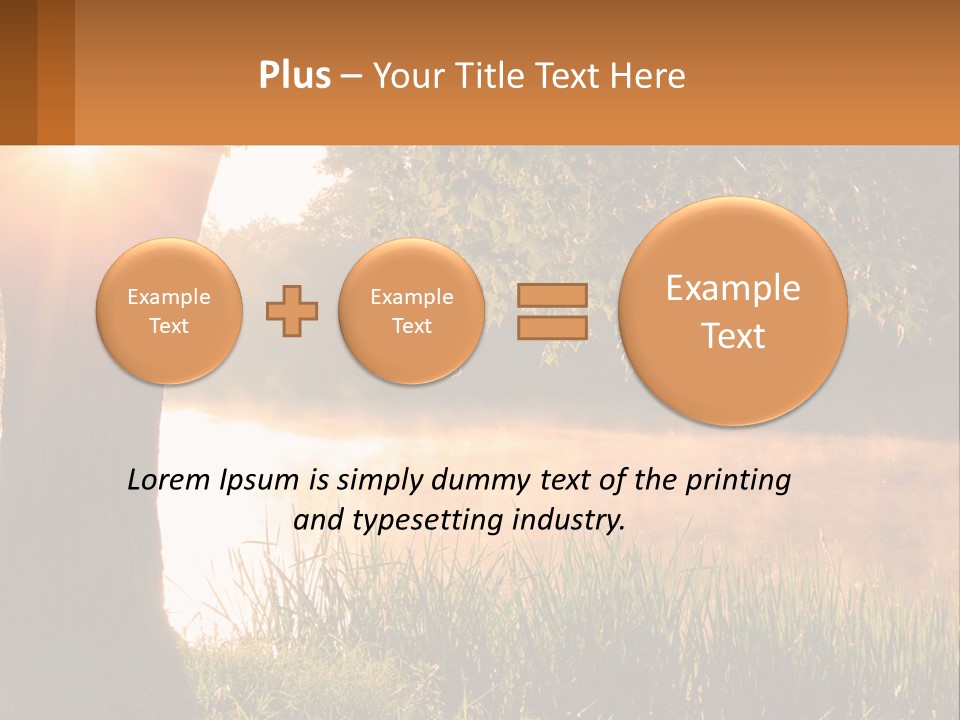 The Sun Shines Through The Trees Over The Water PowerPoint Template