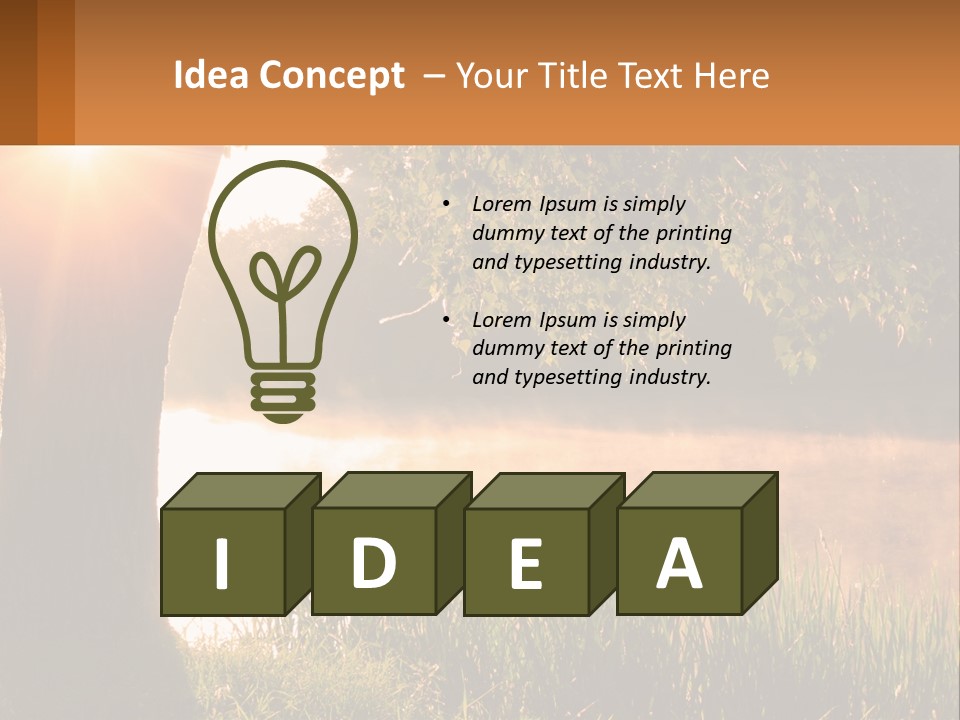 The Sun Shines Through The Trees Over The Water PowerPoint Template