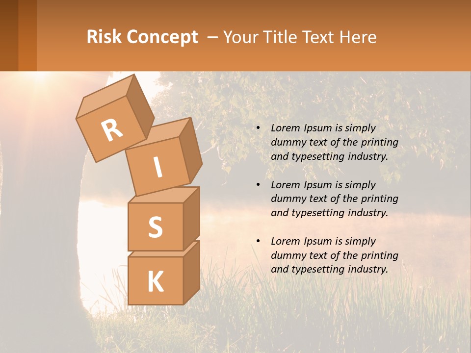 The Sun Shines Through The Trees Over The Water PowerPoint Template