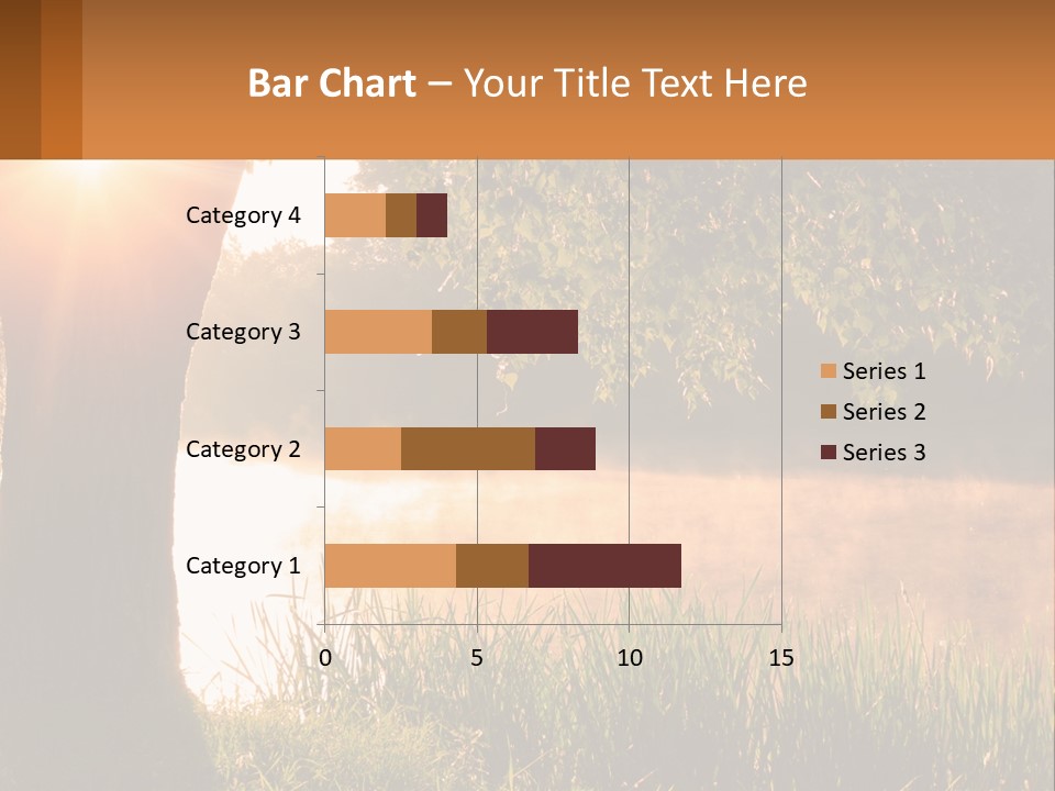 The Sun Shines Through The Trees Over The Water PowerPoint Template