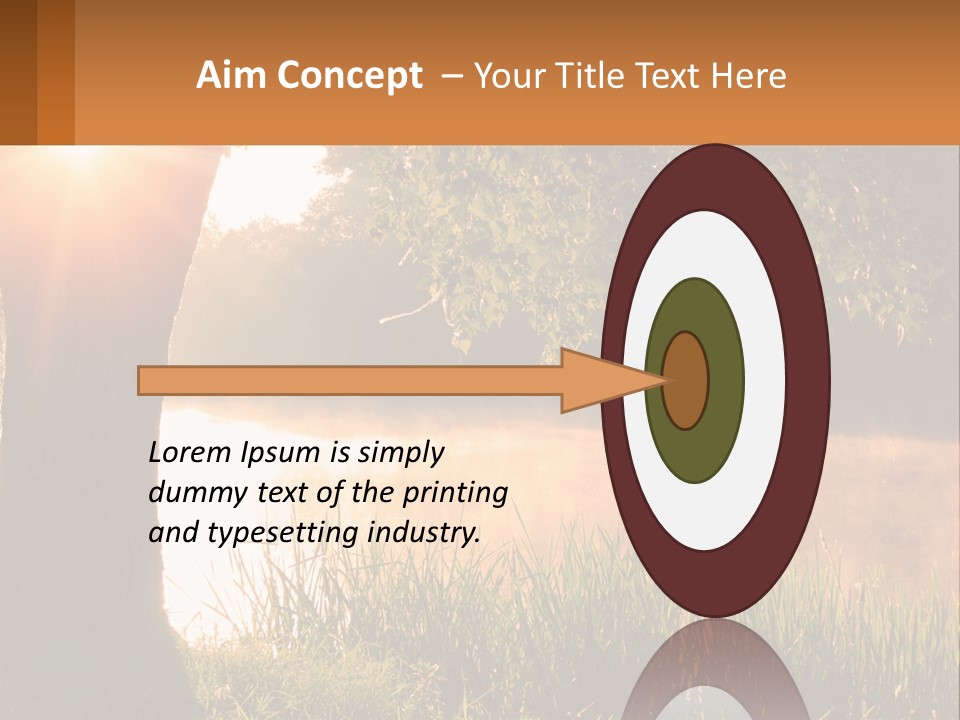 The Sun Shines Through The Trees Over The Water PowerPoint Template