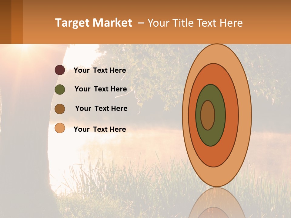 The Sun Shines Through The Trees Over The Water PowerPoint Template