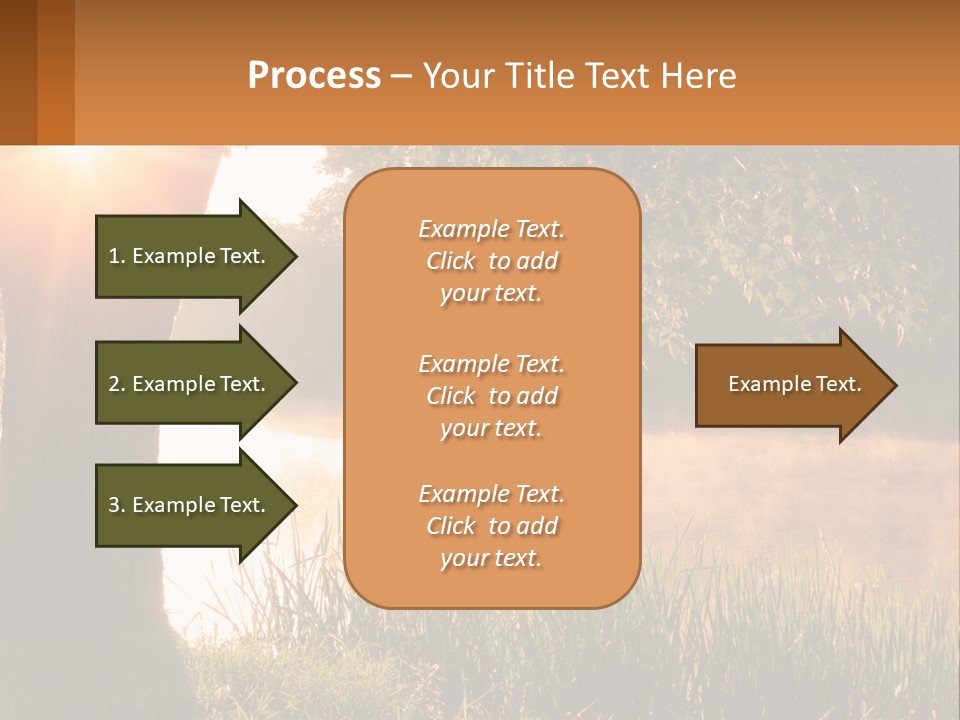 The Sun Shines Through The Trees Over The Water PowerPoint Template