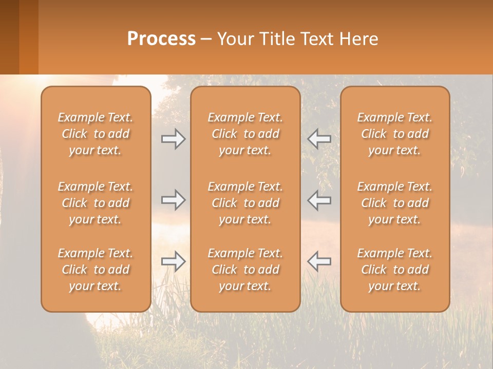 The Sun Shines Through The Trees Over The Water PowerPoint Template