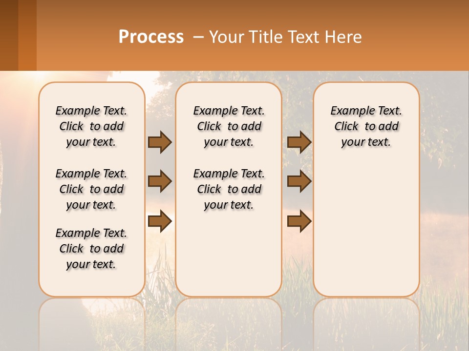 The Sun Shines Through The Trees Over The Water PowerPoint Template