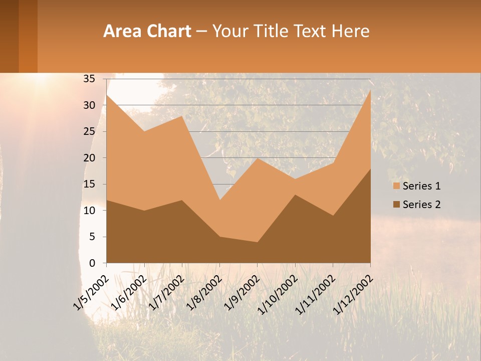 The Sun Shines Through The Trees Over The Water PowerPoint Template
