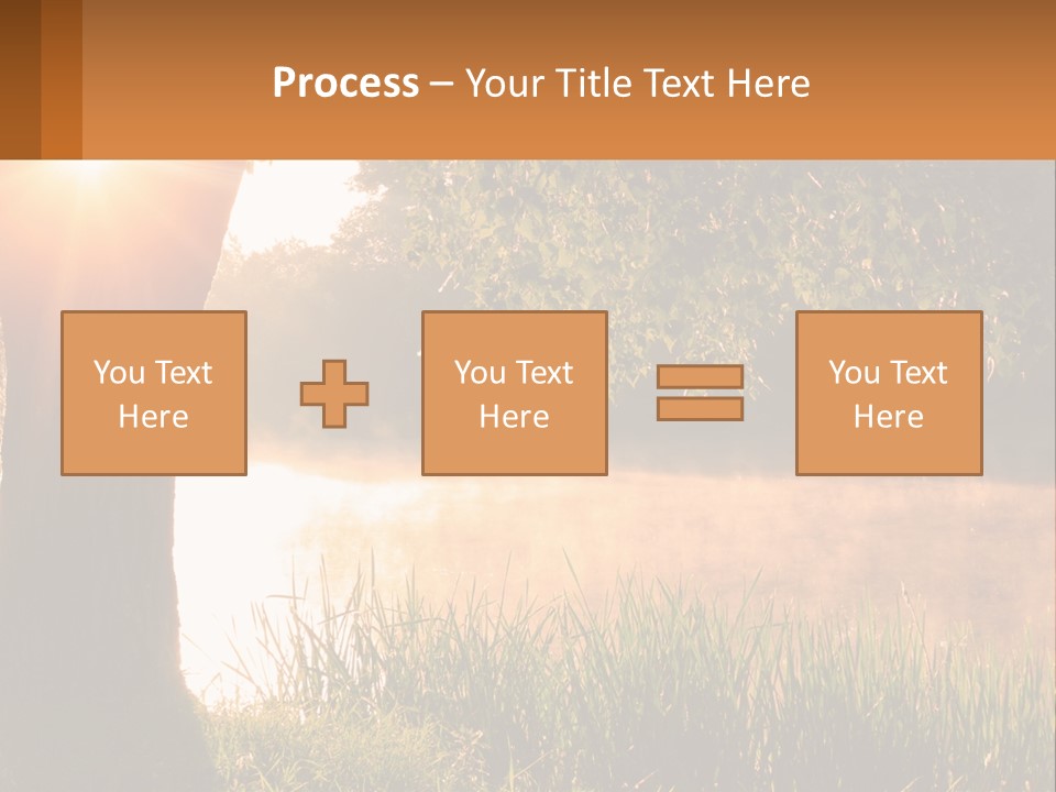 The Sun Shines Through The Trees Over The Water PowerPoint Template