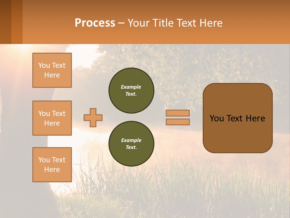 The Sun Shines Through The Trees Over The Water PowerPoint Template