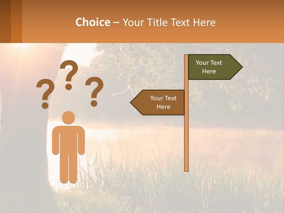 The Sun Shines Through The Trees Over The Water PowerPoint Template