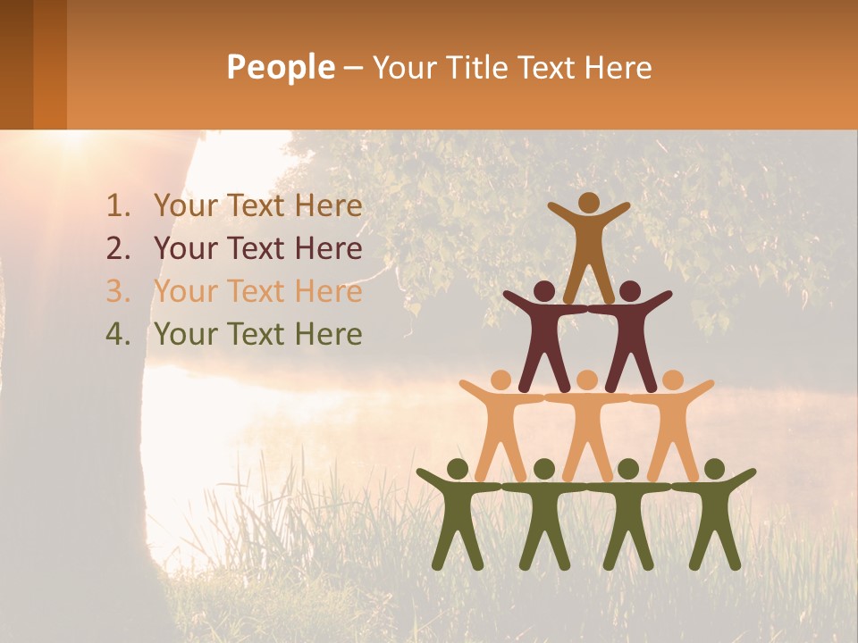 The Sun Shines Through The Trees Over The Water PowerPoint Template