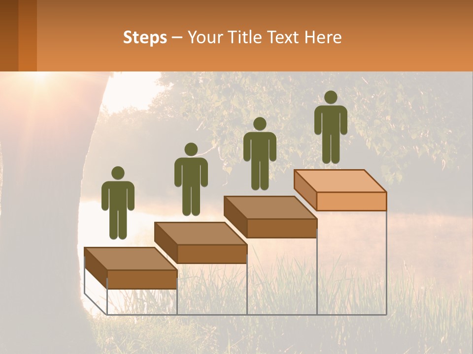 The Sun Shines Through The Trees Over The Water PowerPoint Template