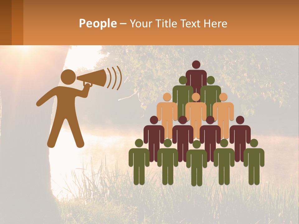 The Sun Shines Through The Trees Over The Water PowerPoint Template