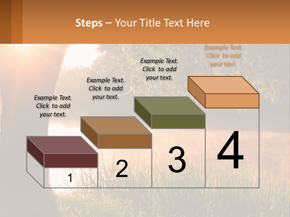 The Sun Shines Through The Trees Over The Water PowerPoint Template