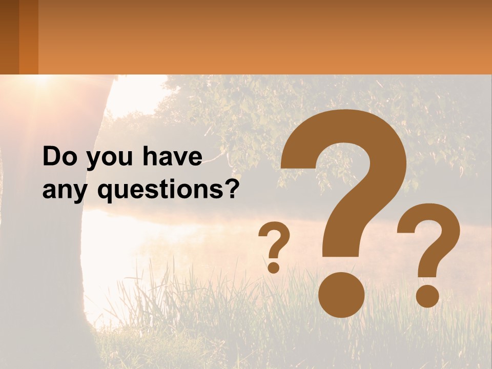 The Sun Shines Through The Trees Over The Water PowerPoint Template