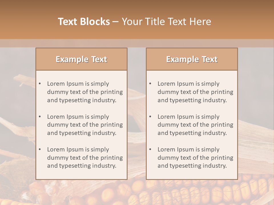 A Corn On The Cob With A Brown Background PowerPoint Template