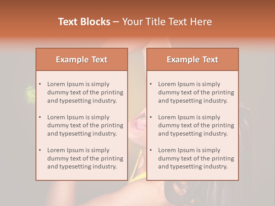 A Woman Holding A Large Hamburger Up To Her Face PowerPoint Template
