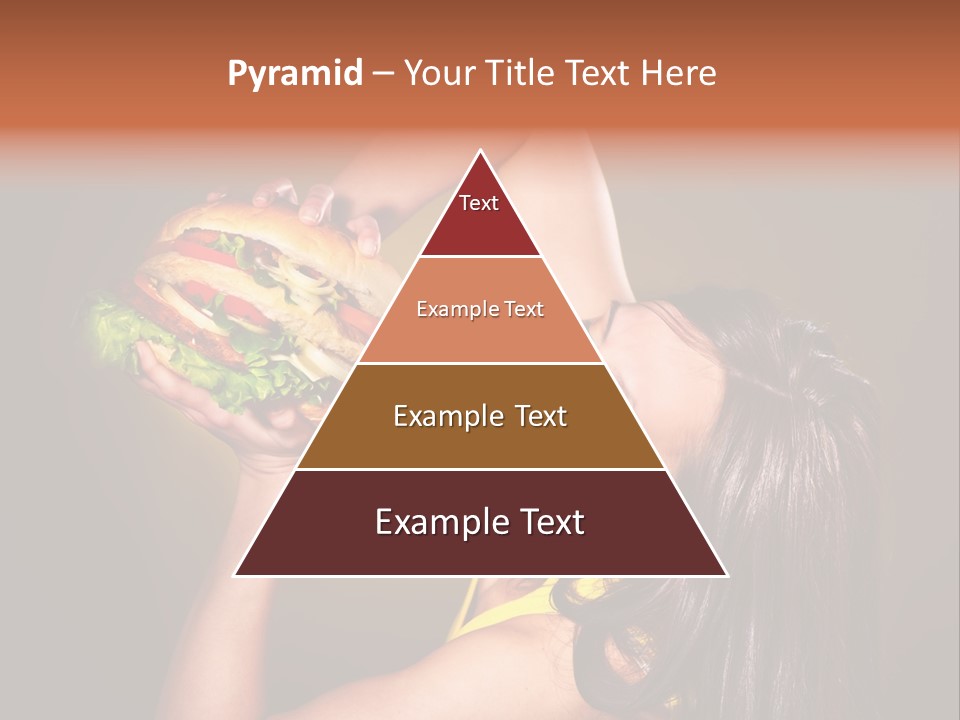 A Woman Holding A Large Hamburger Up To Her Face PowerPoint Template