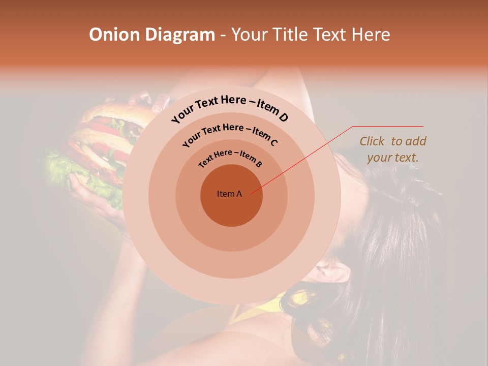A Woman Holding A Large Hamburger Up To Her Face PowerPoint Template