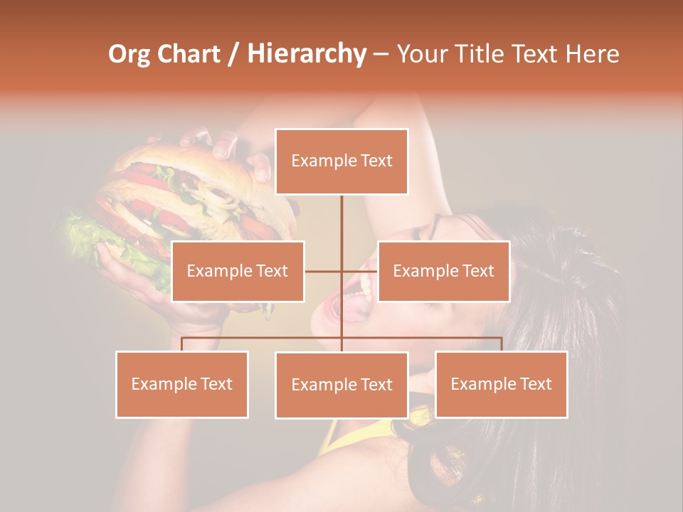 A Woman Holding A Large Hamburger Up To Her Face PowerPoint Template