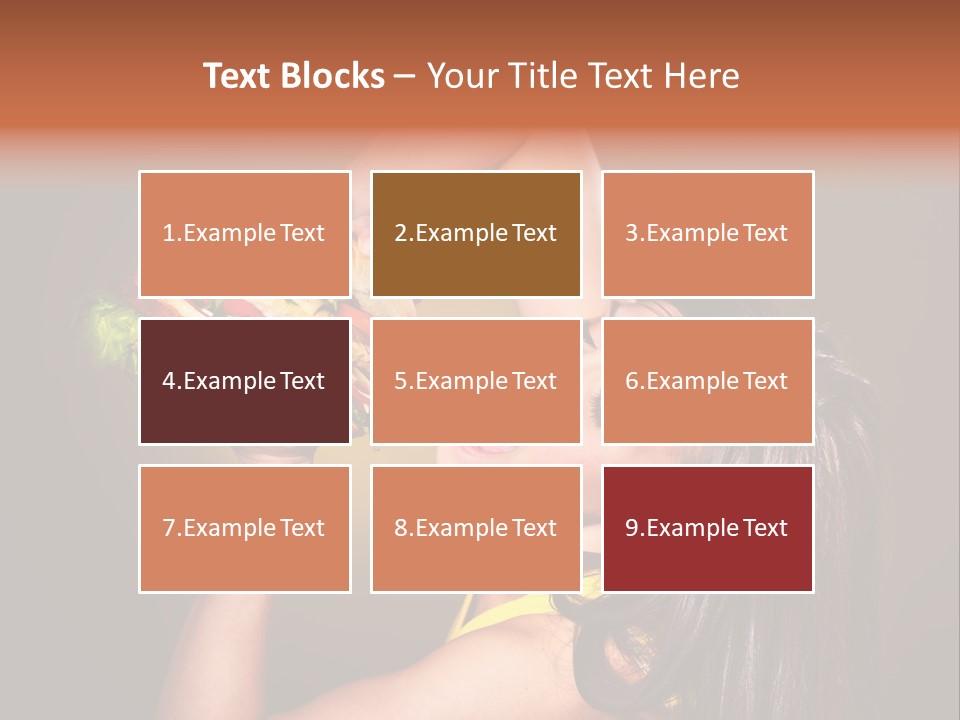 A Woman Holding A Large Hamburger Up To Her Face PowerPoint Template