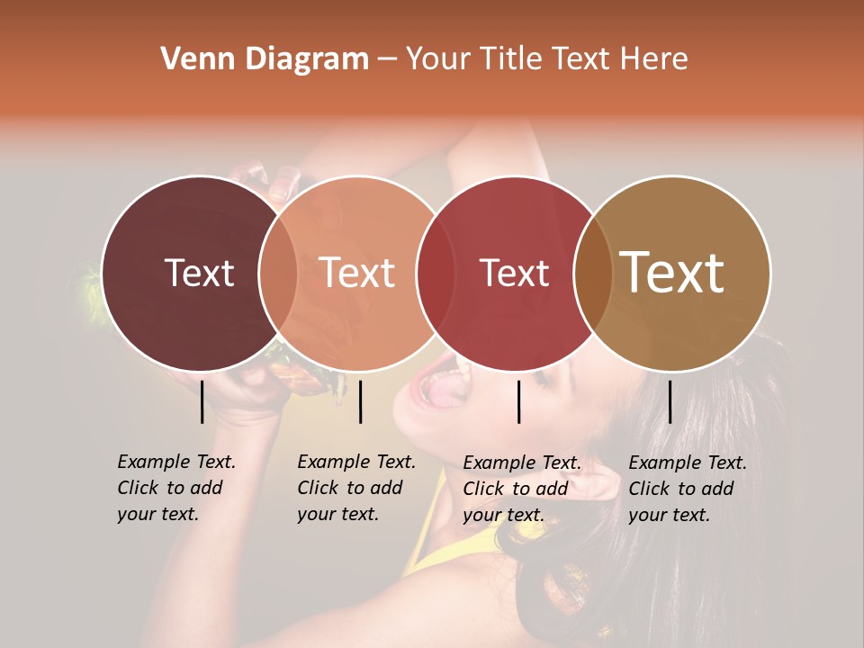 A Woman Holding A Large Hamburger Up To Her Face PowerPoint Template