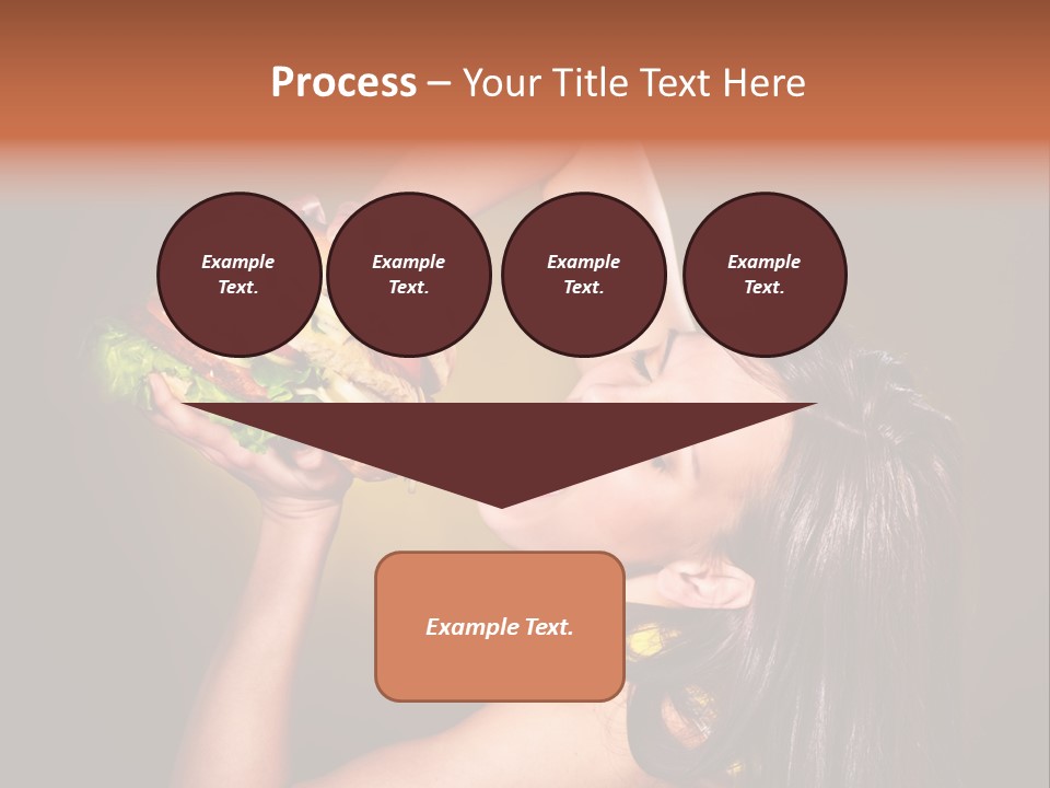 A Woman Holding A Large Hamburger Up To Her Face PowerPoint Template