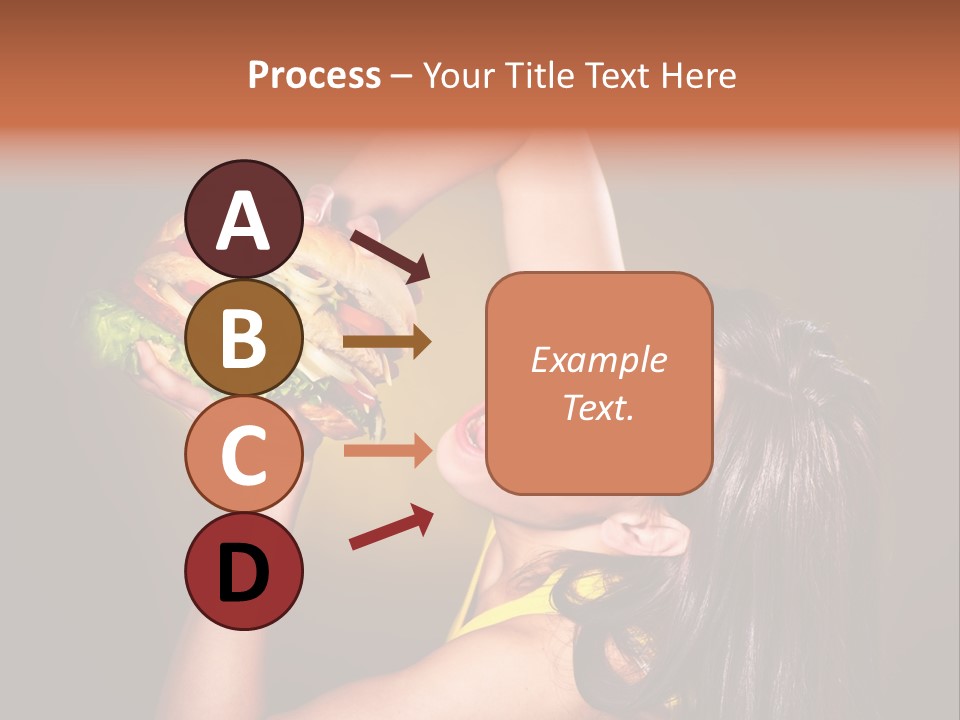 A Woman Holding A Large Hamburger Up To Her Face PowerPoint Template