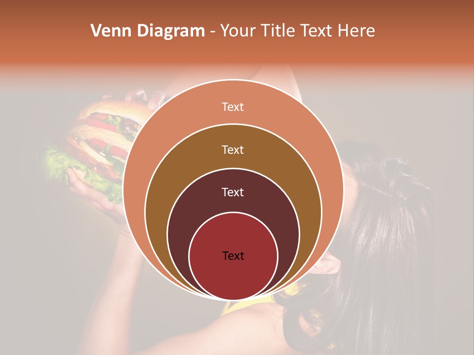 A Woman Holding A Large Hamburger Up To Her Face PowerPoint Template