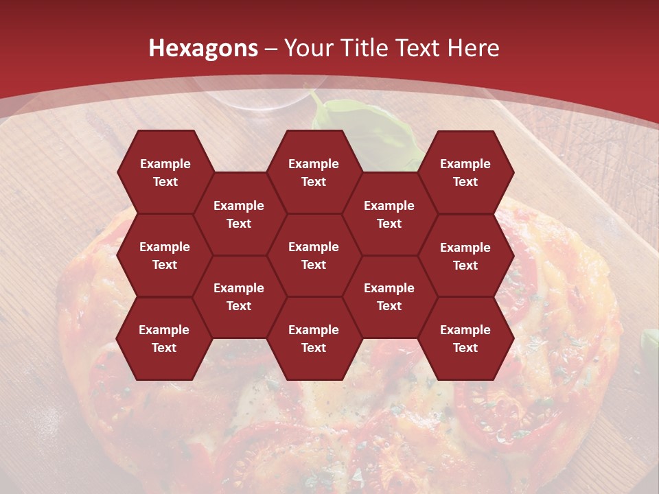 A Heart Shaped Pizza On A Cutting Board With Two Glasses Of Wine PowerPoint Template