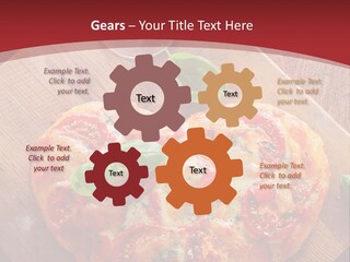 A Heart Shaped Pizza On A Cutting Board With Two Glasses Of Wine PowerPoint Template