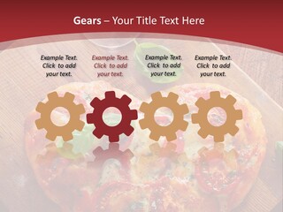 A Heart Shaped Pizza On A Cutting Board With Two Glasses Of Wine PowerPoint Template