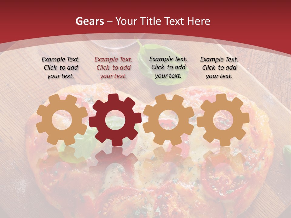 A Heart Shaped Pizza On A Cutting Board With Two Glasses Of Wine PowerPoint Template